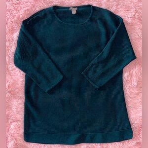 ✨OFFERS WELCOME✨ CHICO’S Women's Teal Ribbed Sweater - Size 1